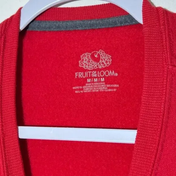 Mama Bear Embroidered Design Crew Neck Red Sweatshirt - Picture 4 of 6